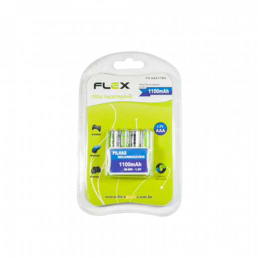 Pilhas Recarregaveis AAA Flexgold - FX-AAA11B2 - 2 unids. - RS Robótica